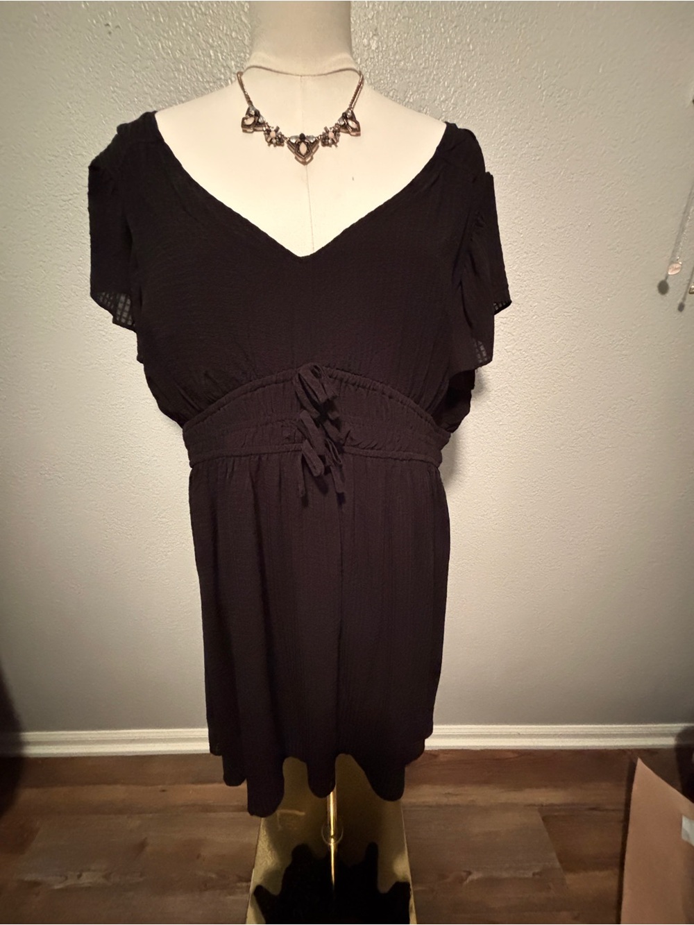 Maurices Black V-Neck Flutter Sleeve Tunic - Picture 2 of 15